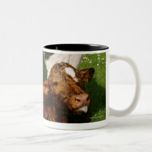 Caneca De Café Em Dois Tons Vaca e vitela recém-nascida