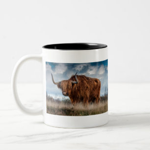 Caneca De Café Em Dois Tons Vaca Majestosa Highland
