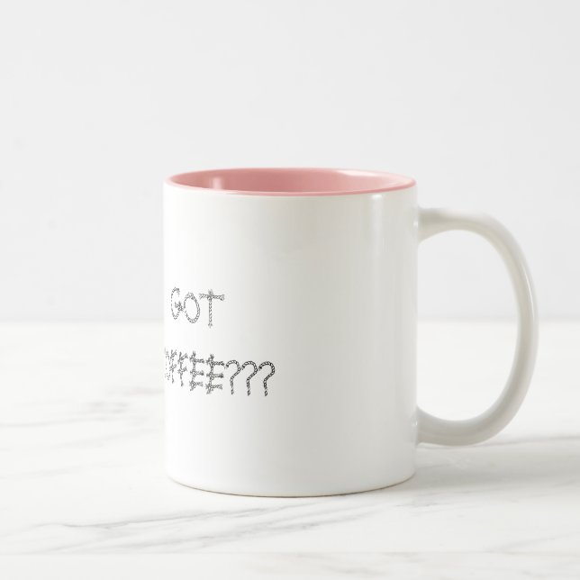 Caneca De Café Em Dois Tons vaca, OBTIDA O CAFÉ??? (Direita)