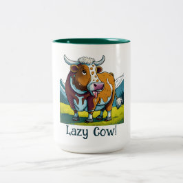Caneca De Café Em Dois Tons Vaca preguiçosa