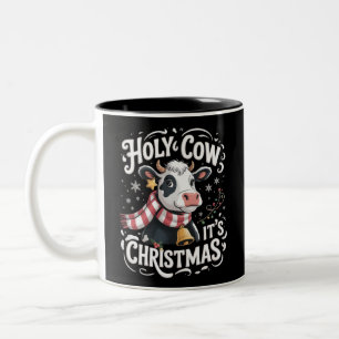 Caneca De Café Em Dois Tons Vaca Sagrada É Natal Amante de Vaca Engraçada Anim