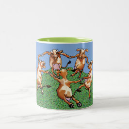 Caneca De Café Em Dois Tons Vacas dançantes de Mootisse