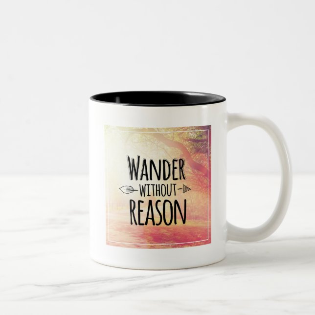 Caneca De Café Em Dois Tons Vagueie sem razão (Direita)