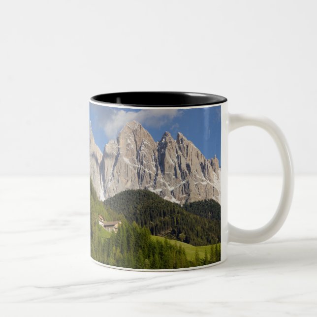 Caneca De Café Em Dois Tons Val di Funes, Villnosstal, Dolomites, Itália (Direita)