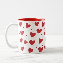 Caneca De Café Em Dois Tons Valentin Hearts Pattern 14 julho
