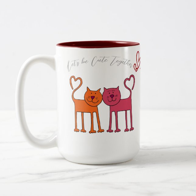 Caneca De Café Em Dois Tons Valentine Cute (Esquerda)