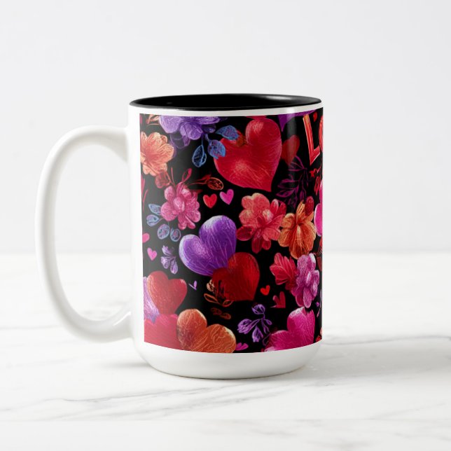 Caneca De Café Em Dois Tons Valentine’s Day Mug | Romantic, Cute &Heartwarming (Esquerda)