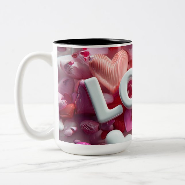 Caneca De Café Em Dois Tons Valentine’s Day Mug | Romantic, Cute &Heartwarming (Esquerda)