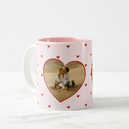 Caneca De Café Em Dois Tons Valentine's Day Hearts Red Pink Photo
