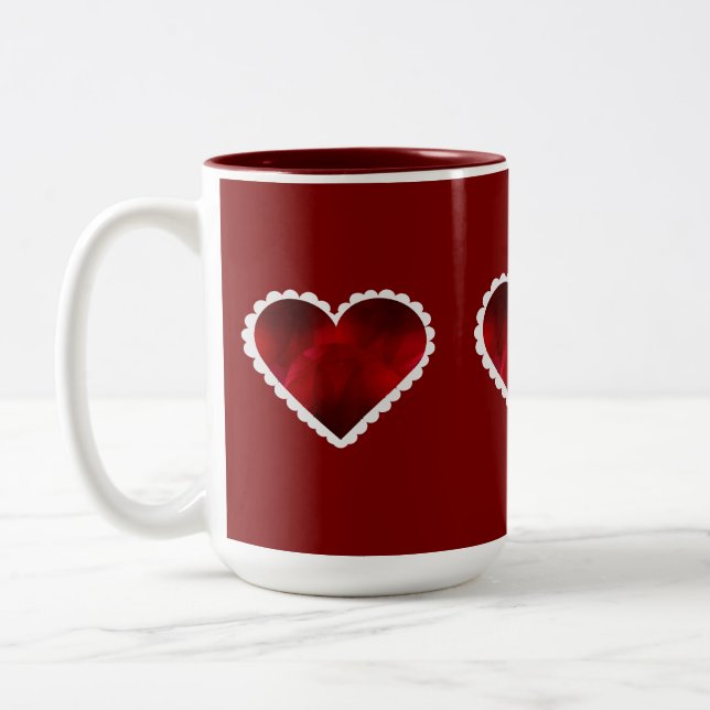 Caneca De Café Em Dois Tons Valentine's Hearts Two-Tone Mug, 15 oz (Esquerda)