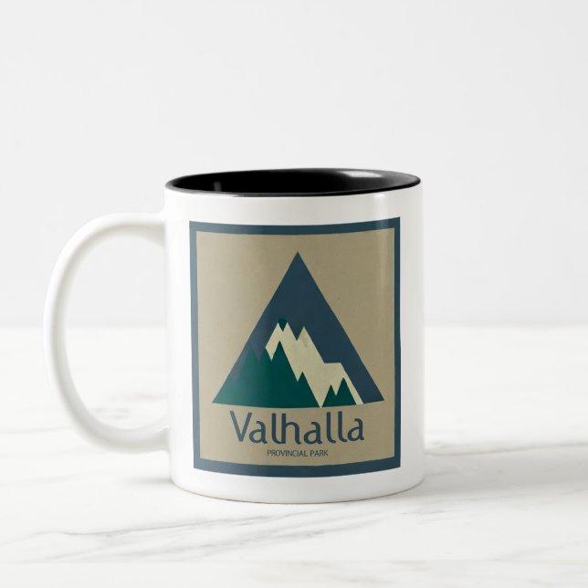 Caneca De Café Em Dois Tons Valhalla Provincial Park Rustic (Esquerda)