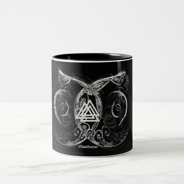 Caneca De Café Em Dois Tons VALKNUT. O levantamento de Viking (Centro)