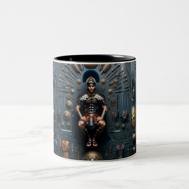 Caneca De Café Em Dois Tons Valor do Gladiador Romano (Centro)