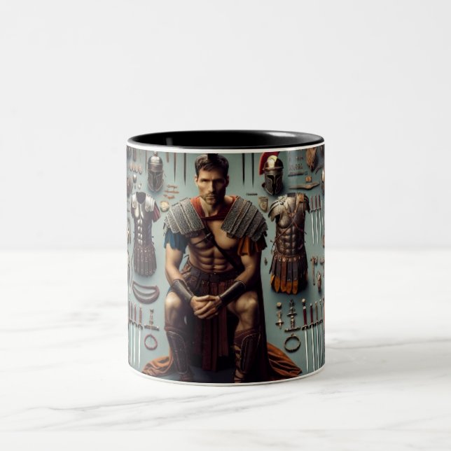 Caneca De Café Em Dois Tons Valor do Gladiador Romano (Centro)