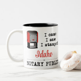 Caneca De Café Em Dois Tons Vame Viu O Carimbo Do Idaho Público Notário