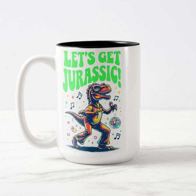 Caneca De Café Em Dois Tons Vamos buscar o Jurassic! (Esquerda)