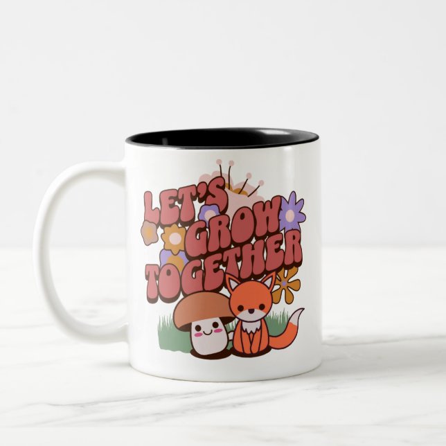 Caneca De Café Em Dois Tons Vamos crescer juntos (Esquerda)