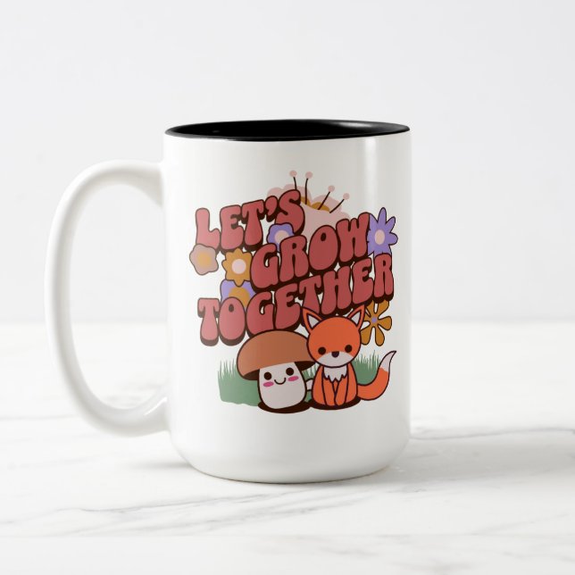 Caneca De Café Em Dois Tons Vamos crescer juntos (Esquerda)