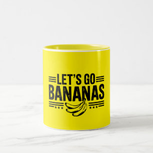 Caneca De Café Em Dois Tons Vamos Engraçado Bananas Afastadas Banana
