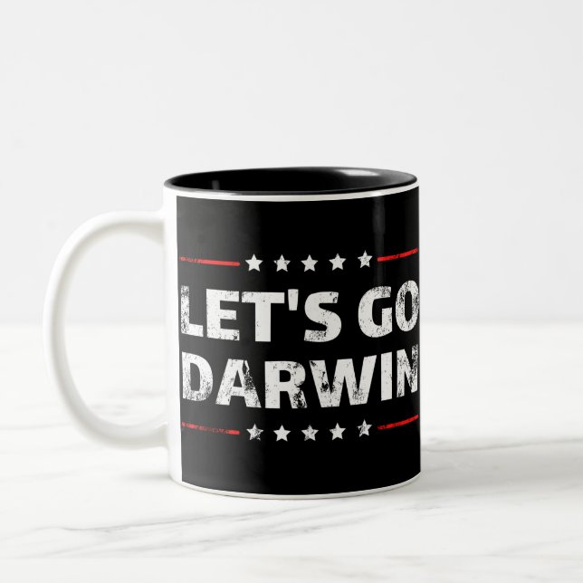 Caneca De Café Em Dois Tons Vamos Go Darwin (Esquerda)