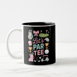 Caneca De Café Em Dois Tons Vamos Par Tee Coquette de Golfe Presentes para Ama