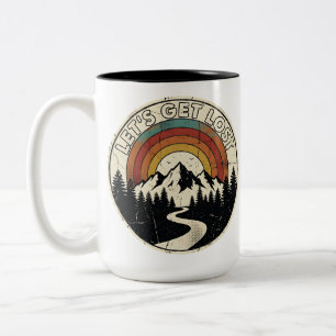 Caneca De Café Em Dois Tons Vamos Perder Aventura Retro Montanha ao Ar Livre