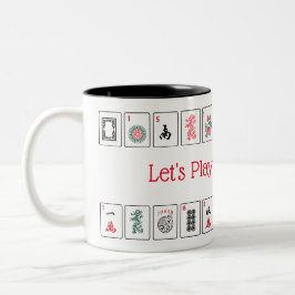 Caneca De Café Em Dois Tons Vamos Play Mah Jongg Mug