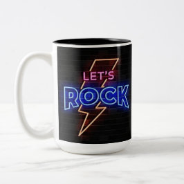 Caneca De Café Em Dois Tons Vamos Rock Lightning Bolt