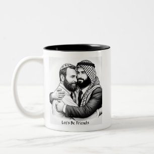 Caneca De Café Em Dois Tons Vamos Ser Amigos JewArab Friendship Mug