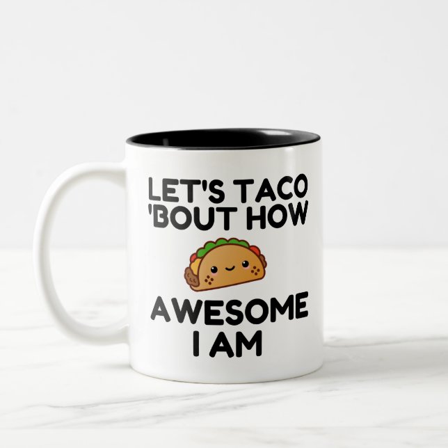 Caneca De Café Em Dois Tons Vamos Taco (Esquerda)