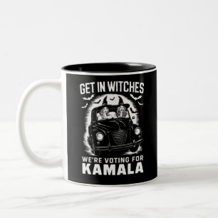 Caneca De Café Em Dois Tons Vamos votar no Kamala Halloween