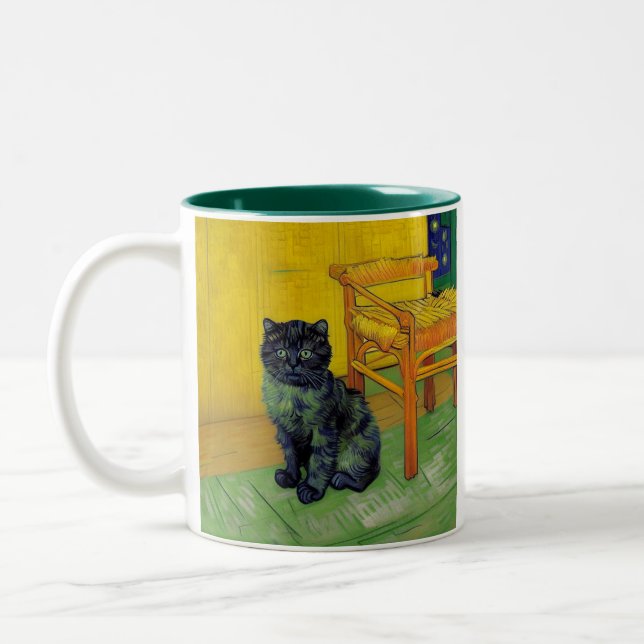 Caneca De Café Em Dois Tons Van Gogh Black Cat (Esquerda)