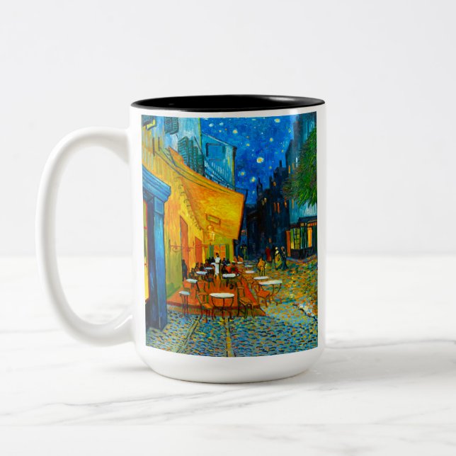 Caneca De Café Em Dois Tons Van Gogh Café Terrace à Noite (Esquerda)