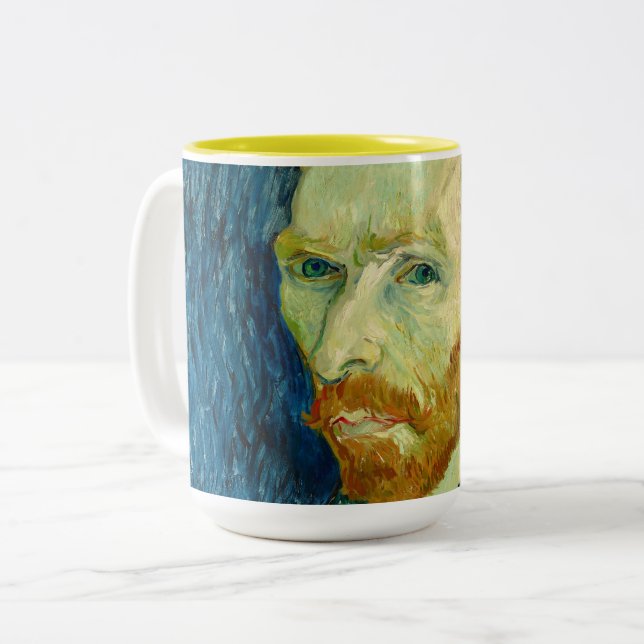 Caneca De Café Em Dois Tons Van Gogh Self Portrait Coffee Mug (Frente Esquerda)