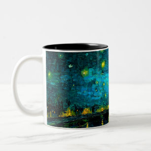 Caneca De Café Em Dois Tons Van Gogh Starry Night Over the Rhône
