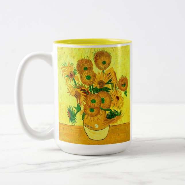 Caneca De Café Em Dois Tons Van Gogh Sunflower (Esquerda)