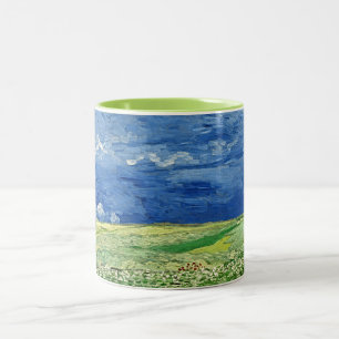 Caneca De Café Em Dois Tons Van Gogh's Wheatfield sob Thunderclouds
