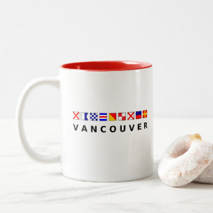Caneca De Café Em Dois Tons Vancouver Canadá - Cor dos Sinalizadores de Navega