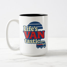 Caneca De Café Em Dois Tons VANtastic Red Cream Blue Edition
