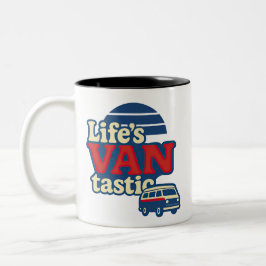 Caneca De Café Em Dois Tons VANtastic Red Cream Blue Edition