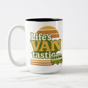 Caneca De Café Em Dois Tons VANtastic Retro 70s Van Graphic da vida