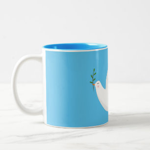 Caneca De Café Em Dois Tons Vara com ramo de oliveira