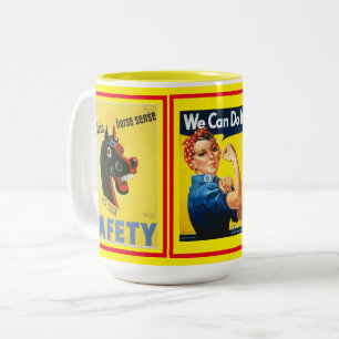 Caneca De Café Em Dois Tons Várias Colagem de Posters Clássicos Antigos Americ