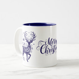 Caneca De Café Em Dois Tons Veado de Feriado