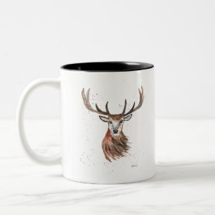 Caneca De Café Em Dois Tons Veado de Stag de animais aquíferos