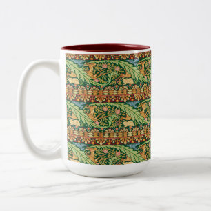 Caneca De Café Em Dois Tons Veado e Coelho de Natal Vitoriano - Walter Crane