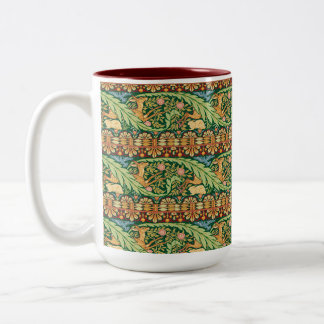 Caneca De Café Em Dois Tons Veado e Coelho de Natal Vitoriano - Walter Crane