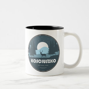 Caneca De Café Em Dois Tons Veados do Parque Nacional Kosciuszko