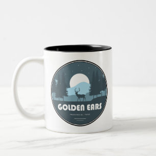 Caneca De Café Em Dois Tons Veados do Parque Provincial Golden Ears