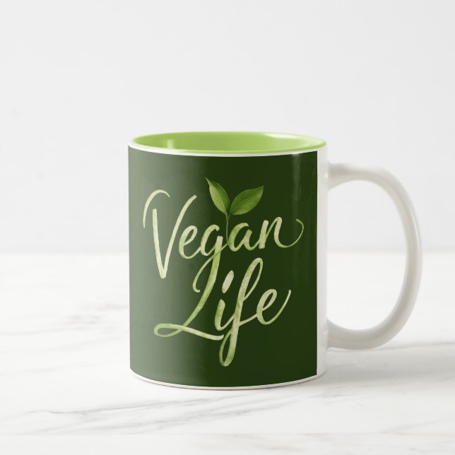 Caneca De Café Em Dois Tons Vegan Life (Direita)